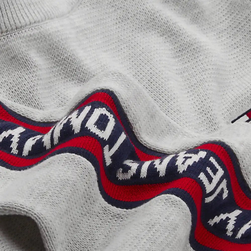 Pull homme Tommy Jeans Sleeve tape Gris - ZESHOES