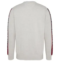 Pull homme Tommy Jeans Sleeve tape Gris - ZESHOES