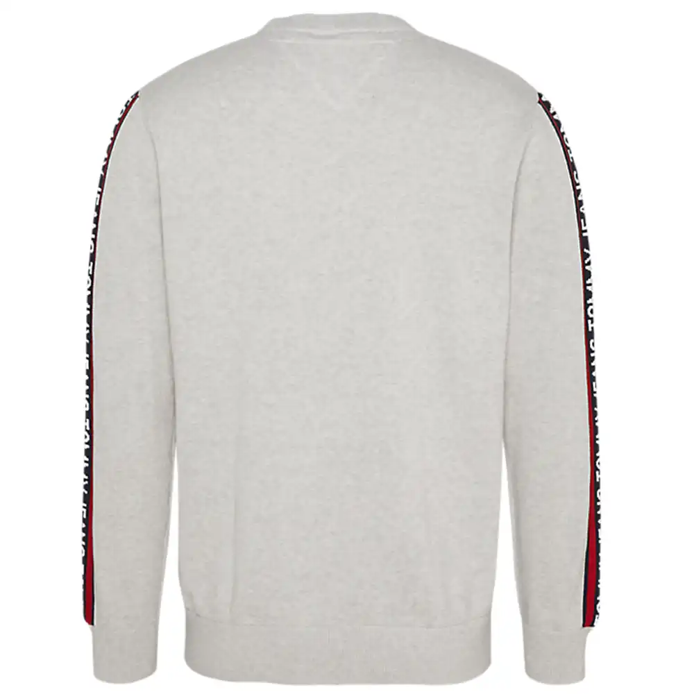 Pull homme Tommy Jeans Sleeve tape Gris - ZESHOES