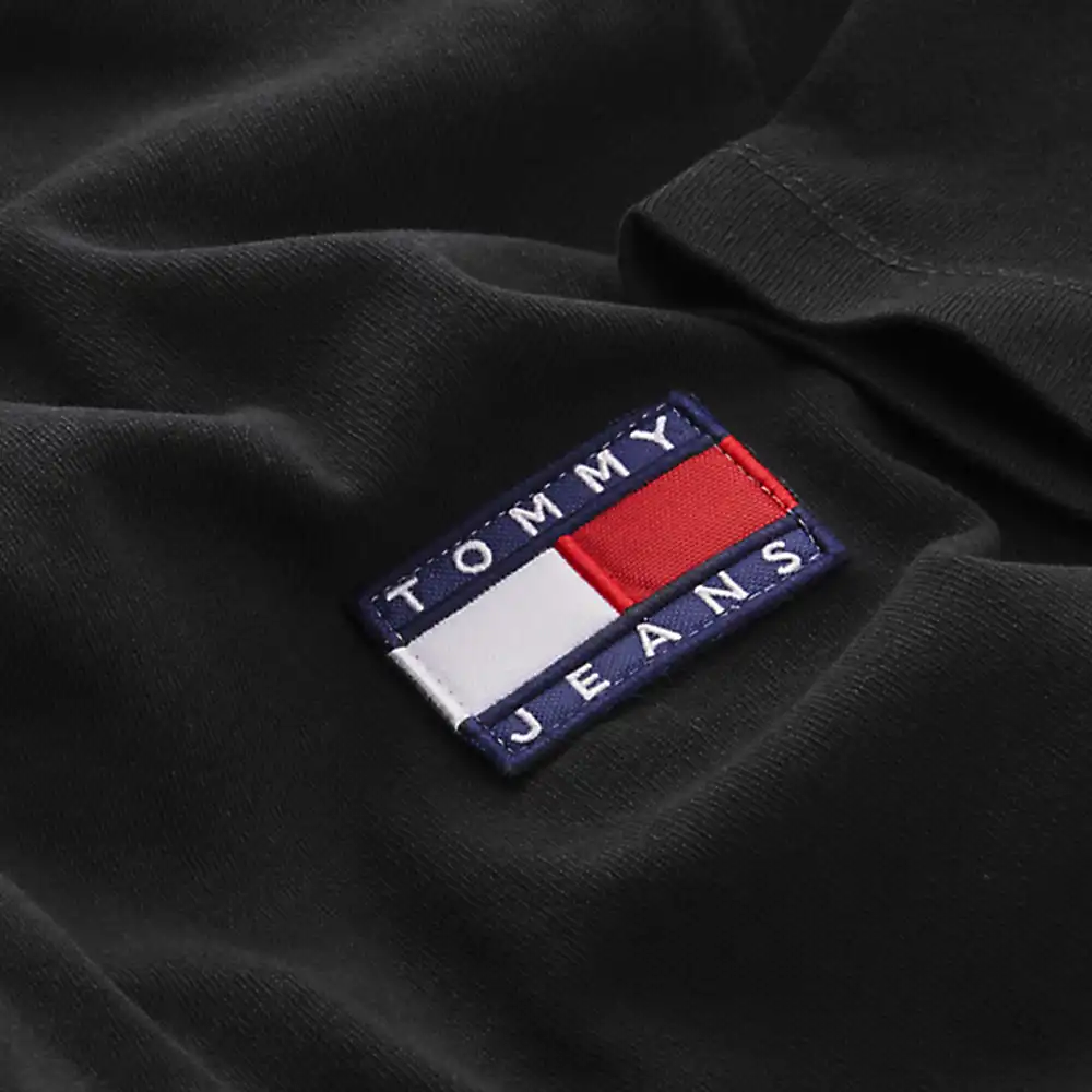 T shirt manche courte homme Tommy Jeans Badge tee Noir - ZESHOES