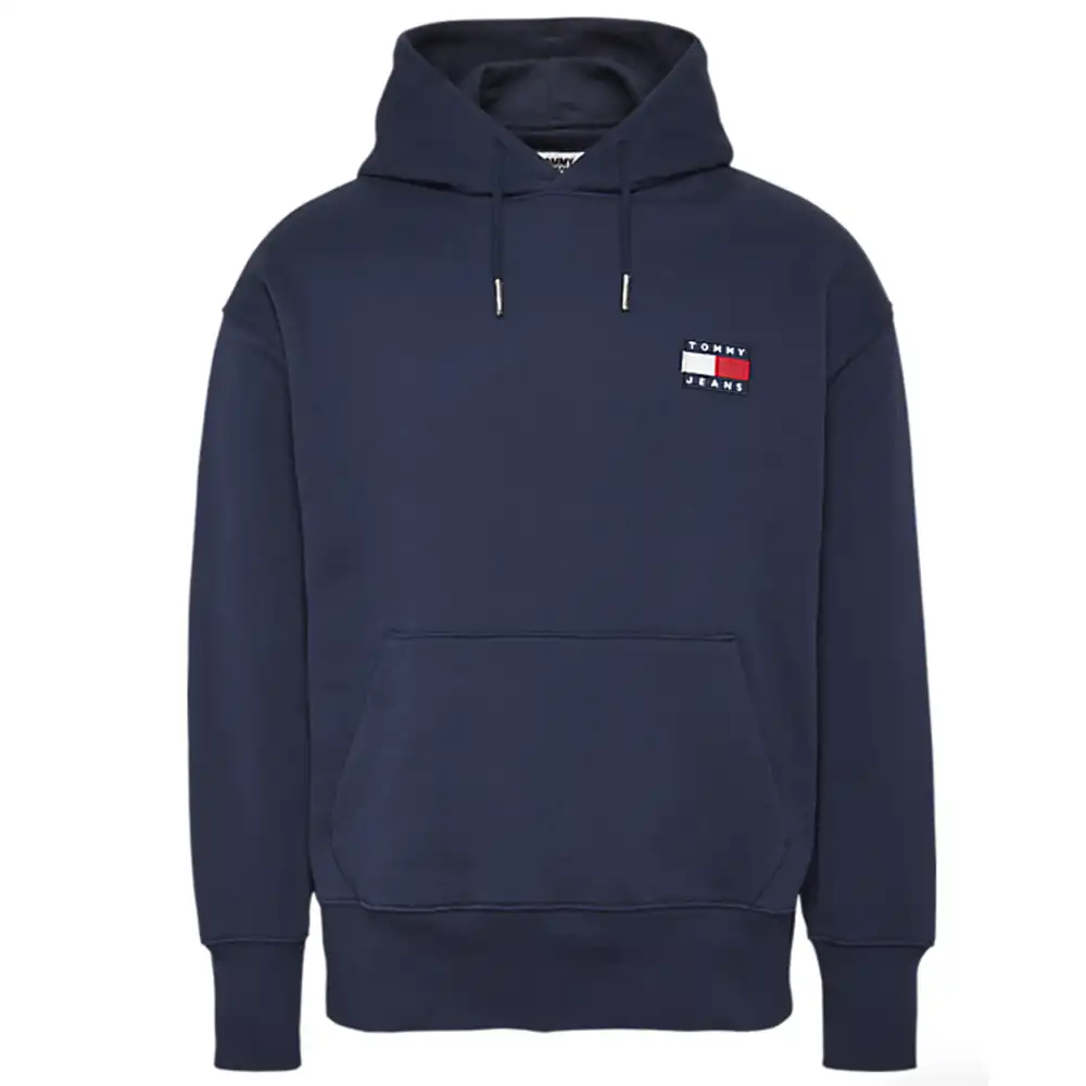 Sweat capuche homme Tommy Jeans Badge hoodie Bleu - ZESHOES