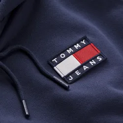 Sweat capuche homme Tommy Jeans Badge hoodie Bleu - ZESHOES