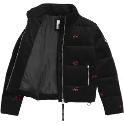 Doudoune femme Tommy Jeans Critter cord puffa Noir - ZESHOES