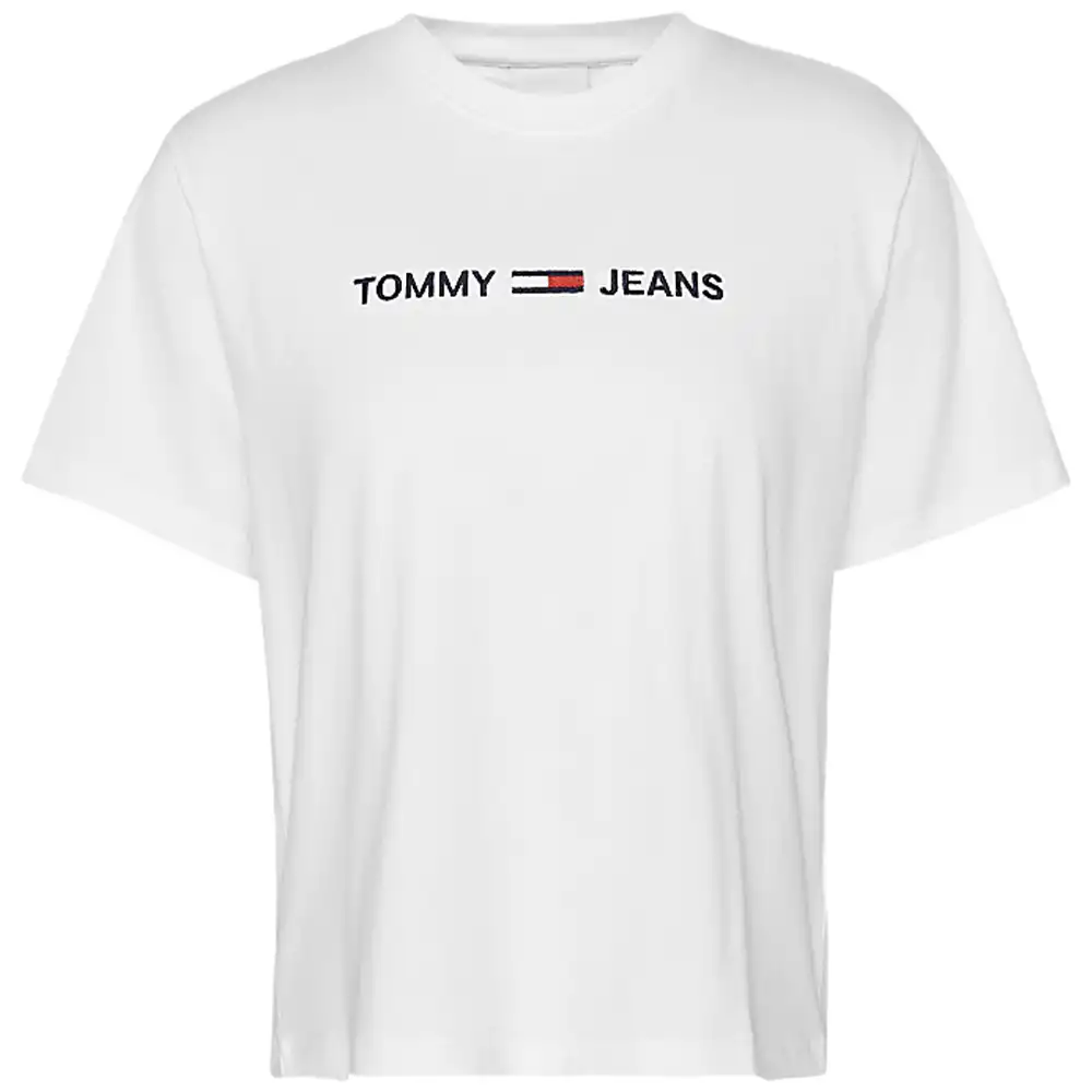 Tee shirt manche courte femme Tommy Jeans Modern linear logo tee Blanc - ZESHOES