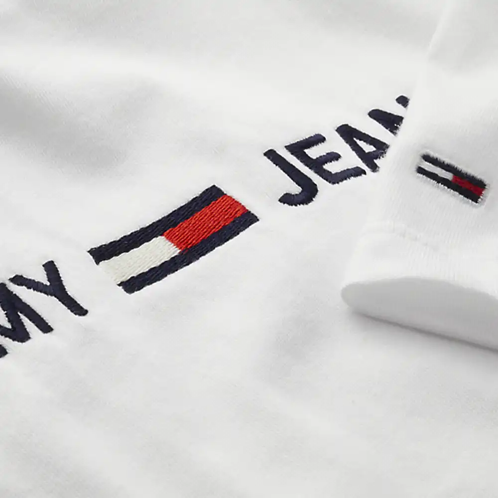 Tee shirt manche courte femme Tommy Jeans Modern linear logo tee Blanc - ZESHOES