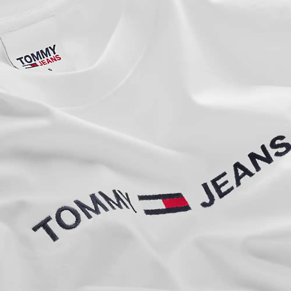 Tee shirt manche courte femme Tommy Jeans Modern linear logo tee Blanc - ZESHOES
