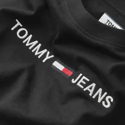 Tee shirt manche courte femme Tommy Jeans Modern linear logo Noir - ZESHOES