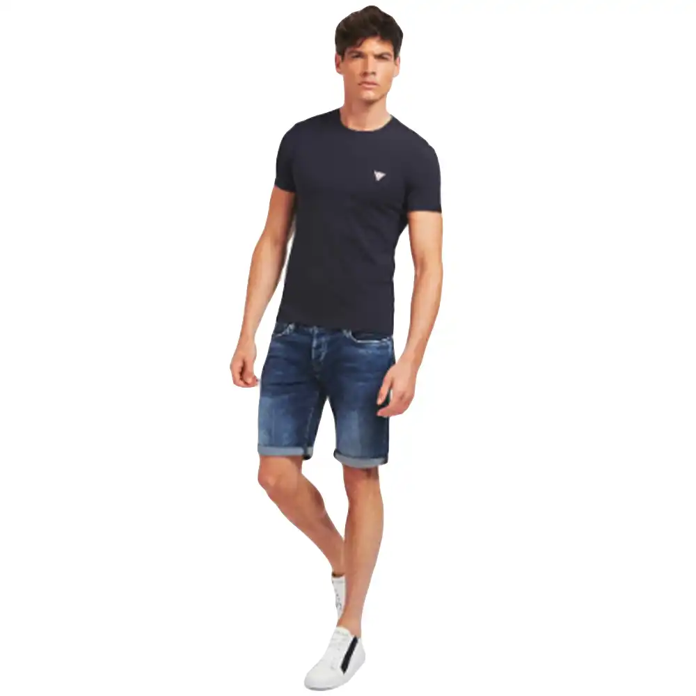 T shirt manche courte homme Guess classic Bleu - ZESHOES