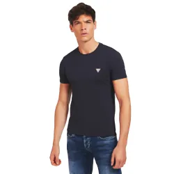 T shirt manche courte homme Guess classic Bleu - ZESHOES T shirt manche courte homme Guess classic Bleu - ZESHOES