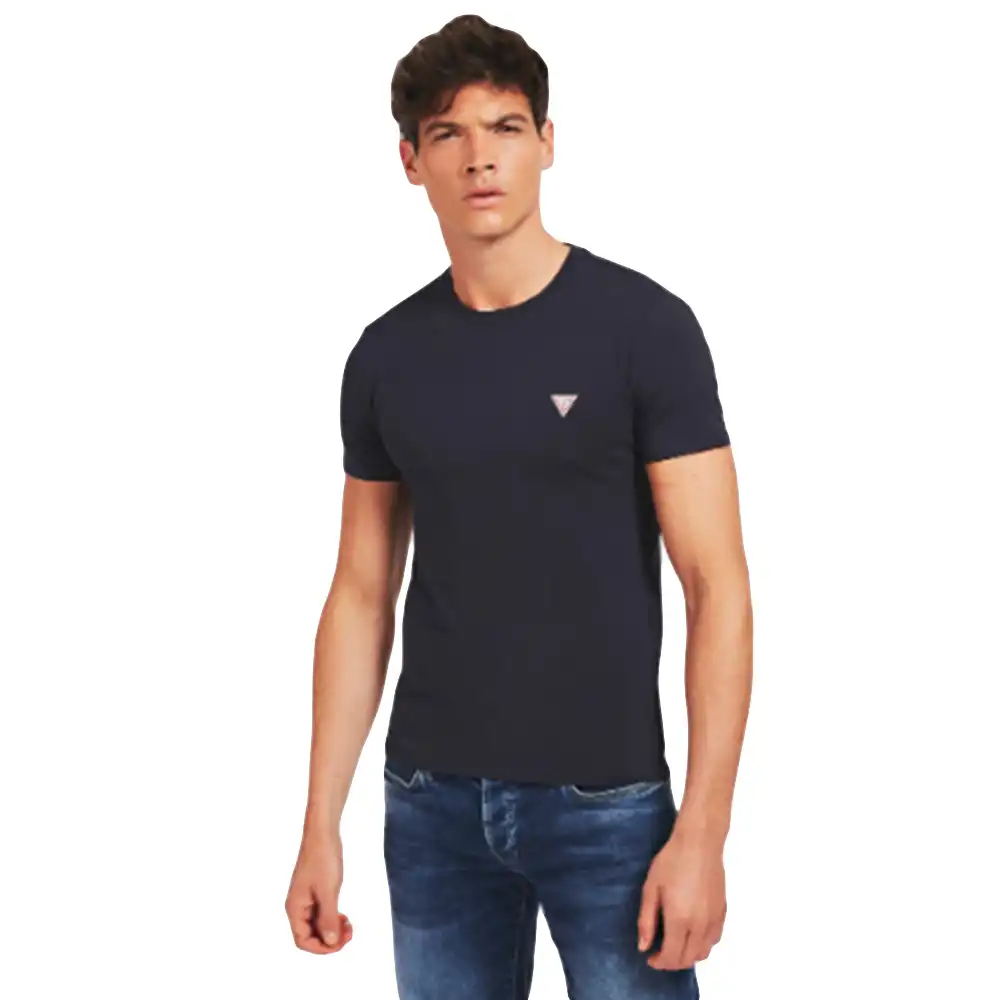 T shirt manche courte homme Guess classic Bleu - ZESHOES T shirt manche courte homme Guess classic Bleu - ZESHOES