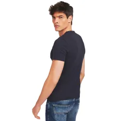 T shirt manche courte homme Guess classic Bleu - ZESHOES T shirt manche courte homme Guess classic Bleu - ZESHOES