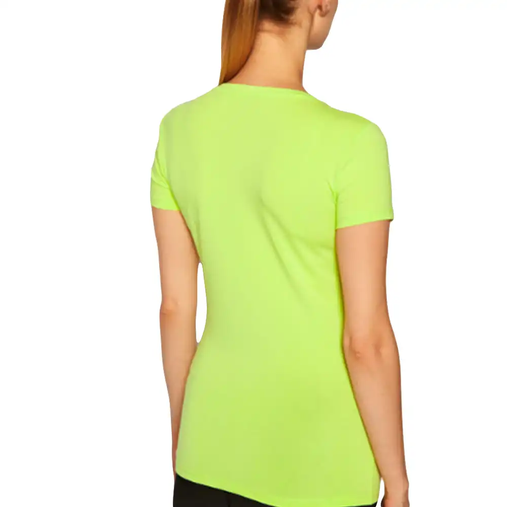 Tee shirt manche courte femme Guess Slim logo Jaune - ZESHOES Tee shirt manche courte femme Guess Slim logo Jaune - ZESHOES