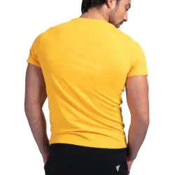 T shirt manche courte homme Guess Logo triangle Jaune - ZESHOES