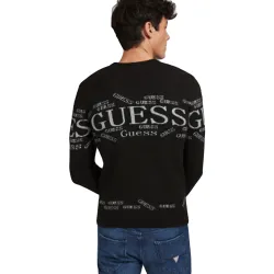 Pull homme Guess Unlimited logo Noir - ZESHOES Pull homme Guess Unlimited logo Noir - ZESHOES