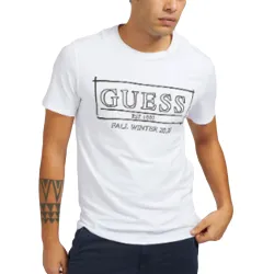 T shirt manche courte homme Guess Z logo Blanc - ZESHOES