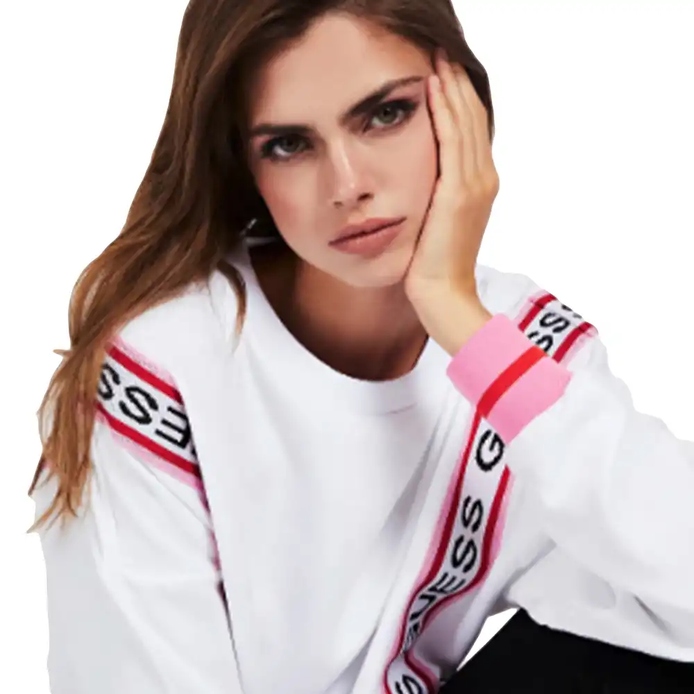 Pull femme Guess straped Blanc - ZESHOES