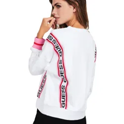 Pull femme Guess straped Blanc - ZESHOES