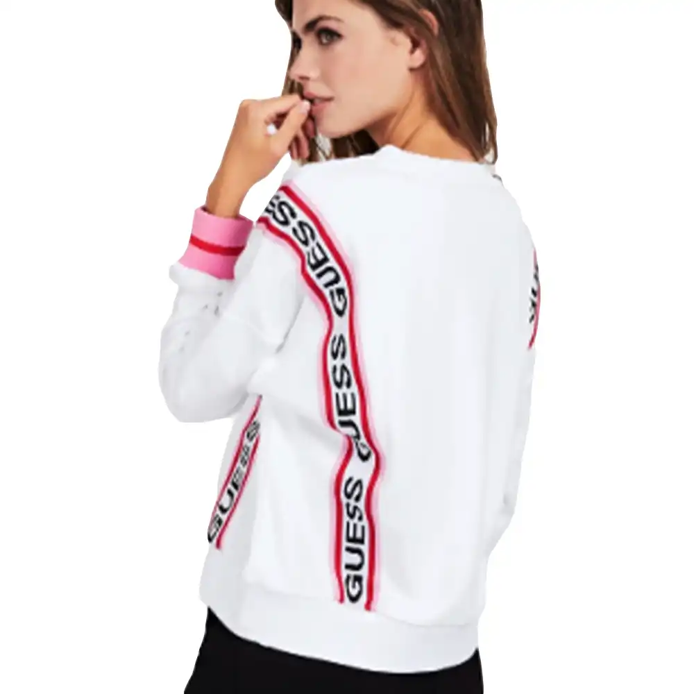 Pull femme Guess straped Blanc - ZESHOES