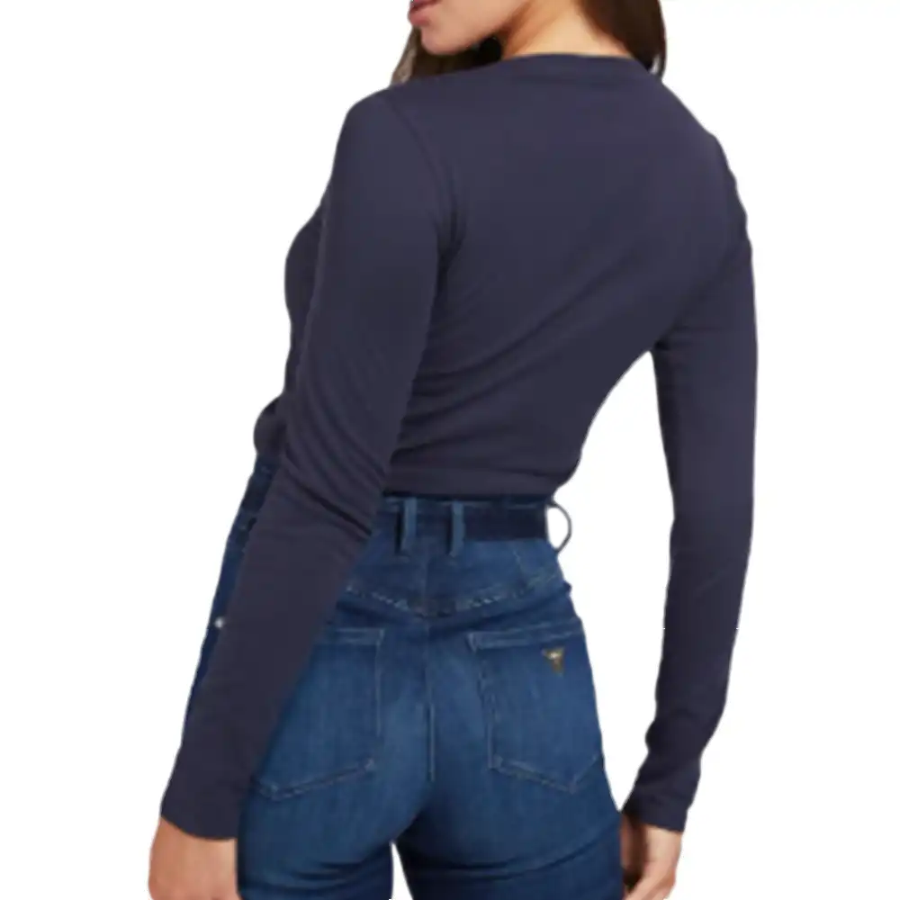 Tee shirt manche courte femme Guess Front logo Noir - ZESHOES