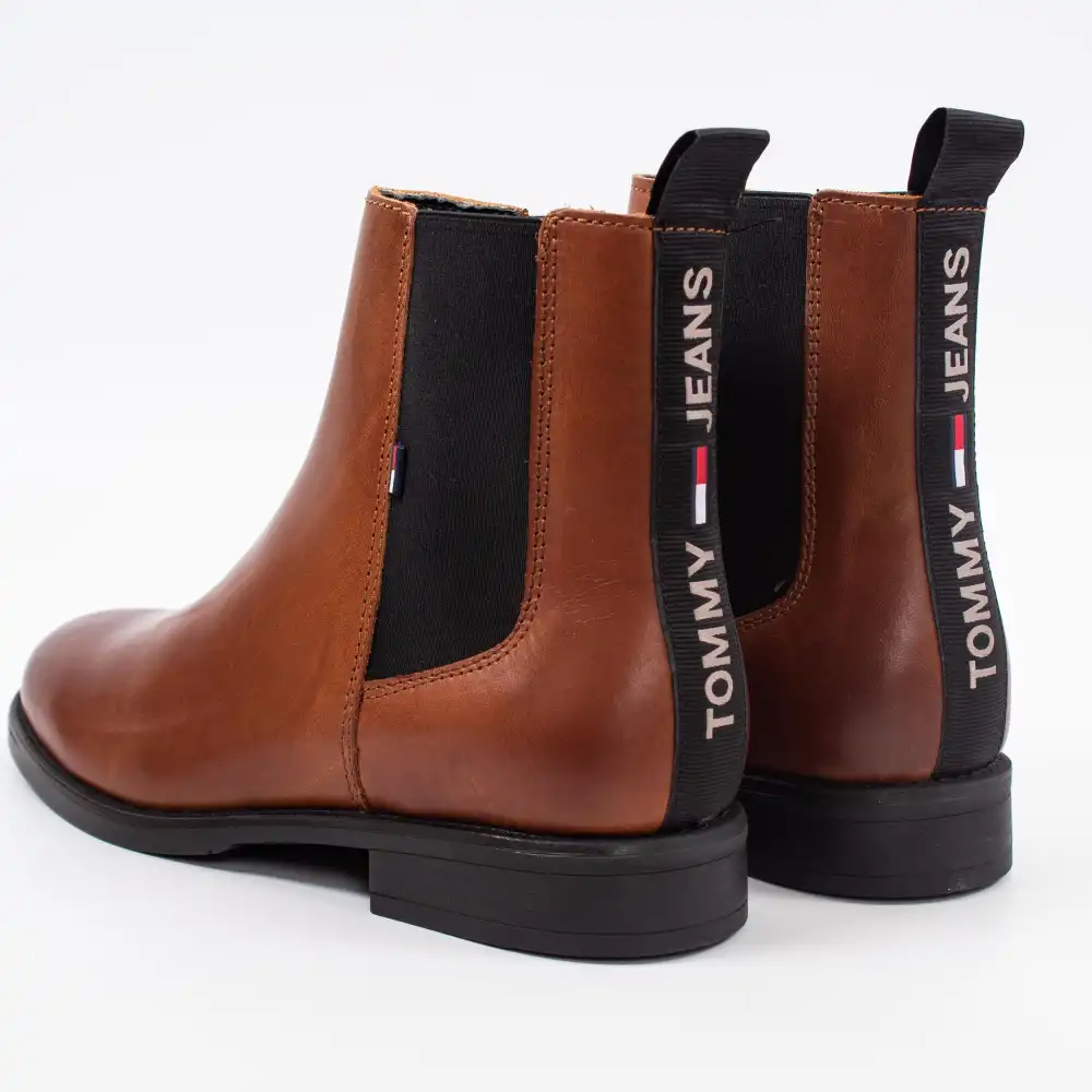 Bottine femme Tommy Jeans Essential dressed chelsea Marron - ZESHOES