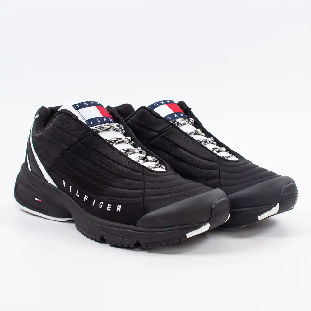 Basket de ville basse homme Tommy Jeans Heritage mix sneaker Noir - ZESHOES