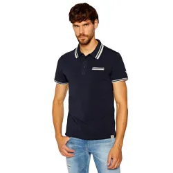 Polo manche courte Guess Line white Bleu - ZESHOES