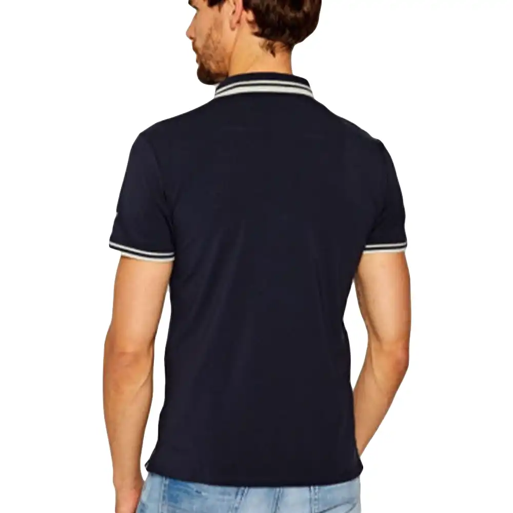 Polo manche courte Guess Line white Bleu - ZESHOES Polo manche courte Guess Line white Bleu - ZESHOES