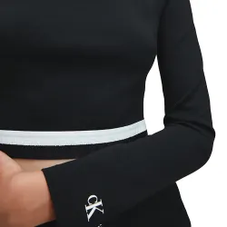 Tee shirt manche longue femme Calvin Klein Jersey milano Noir - ZESHOES Tee shirt manche longue femme Calvin Klein Jersey milano Noir - ZESHOES