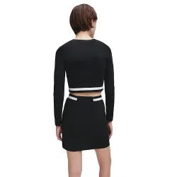 Tee shirt manche longue femme Calvin Klein Jersey milano Noir - ZESHOES Tee shirt manche longue femme Calvin Klein Jersey milano Noir - ZESHOES