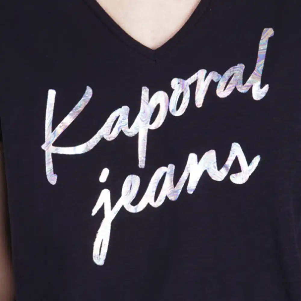 Tee shirt manche courte femme Kaporal boylmarine Noir - ZESHOES