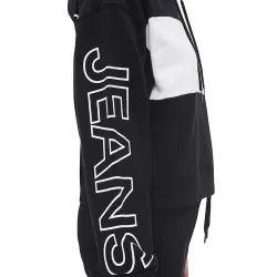 Sweat capuche femme Calvin Klein hoodie front logo Bleu - ZESHOES