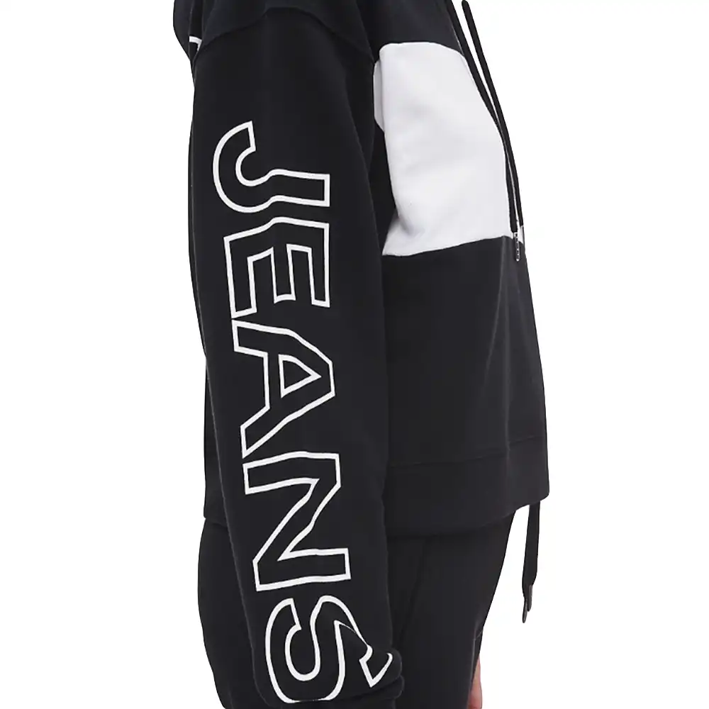 Sweat capuche femme Calvin Klein hoodie front logo Bleu - ZESHOES