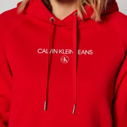 Sweat shirt femme Calvin Klein Front logo nero Rouge - ZESHOES