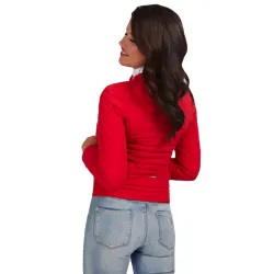Veste femme Guess Vona slim Rouge - ZESHOES Veste femme Guess Vona slim Rouge - ZESHOES