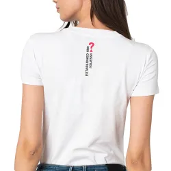 Tee shirt manche courte femme Guess flag logo Blanc - ZESHOES