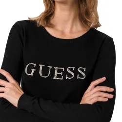 Pull femme Guess Rhinestones front Noir - ZESHOES Pull femme Guess Rhinestones front Noir - ZESHOES