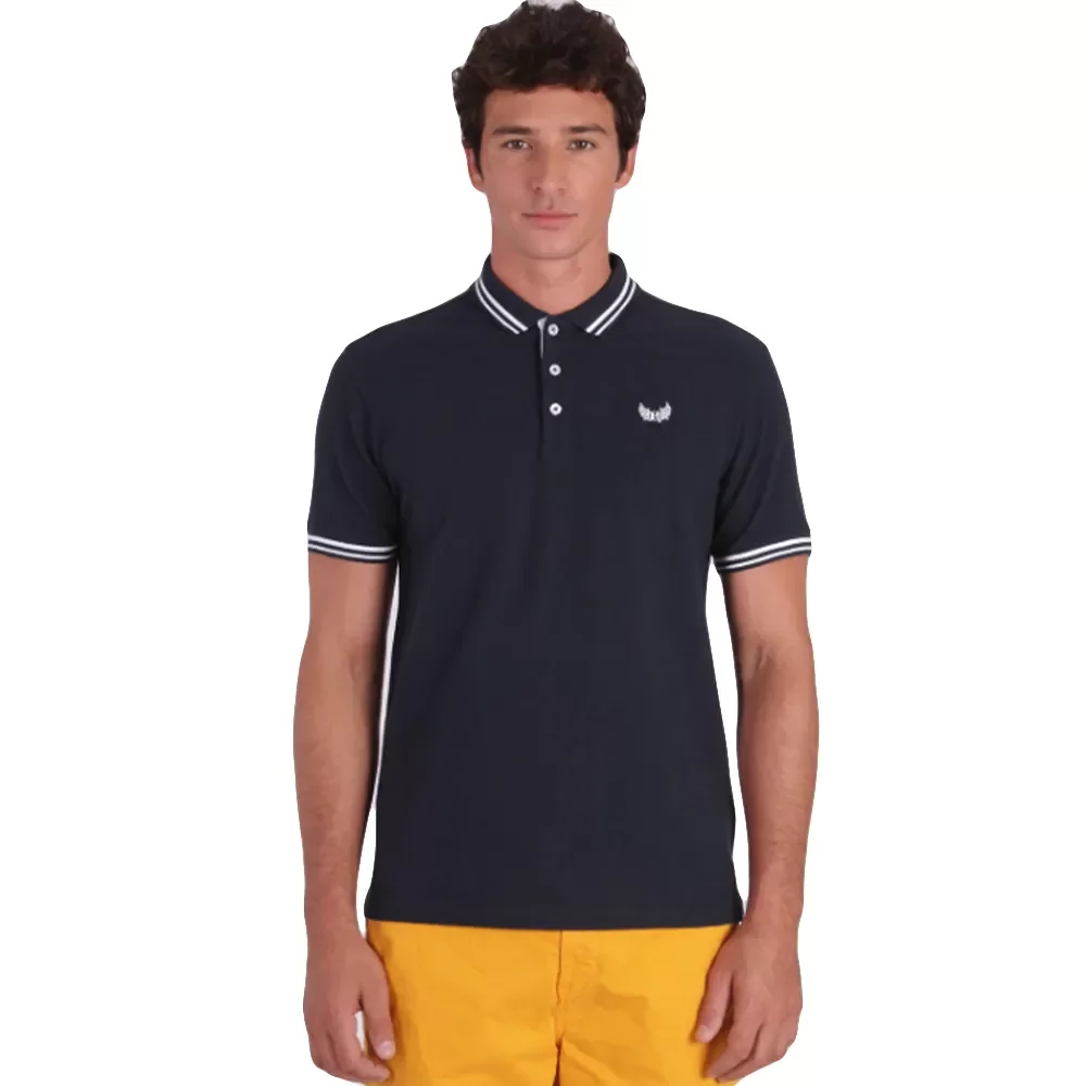 Basoc. Polo Kaporal Basoc Homme Bleu Coton. Authentique Vetement de la marque Kaporal - design streetwear/sportswear de Kaporal - Kaporal pour Homme f