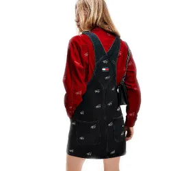 Robe femme Tommy Jeans Signature brodée Noir - ZESHOES