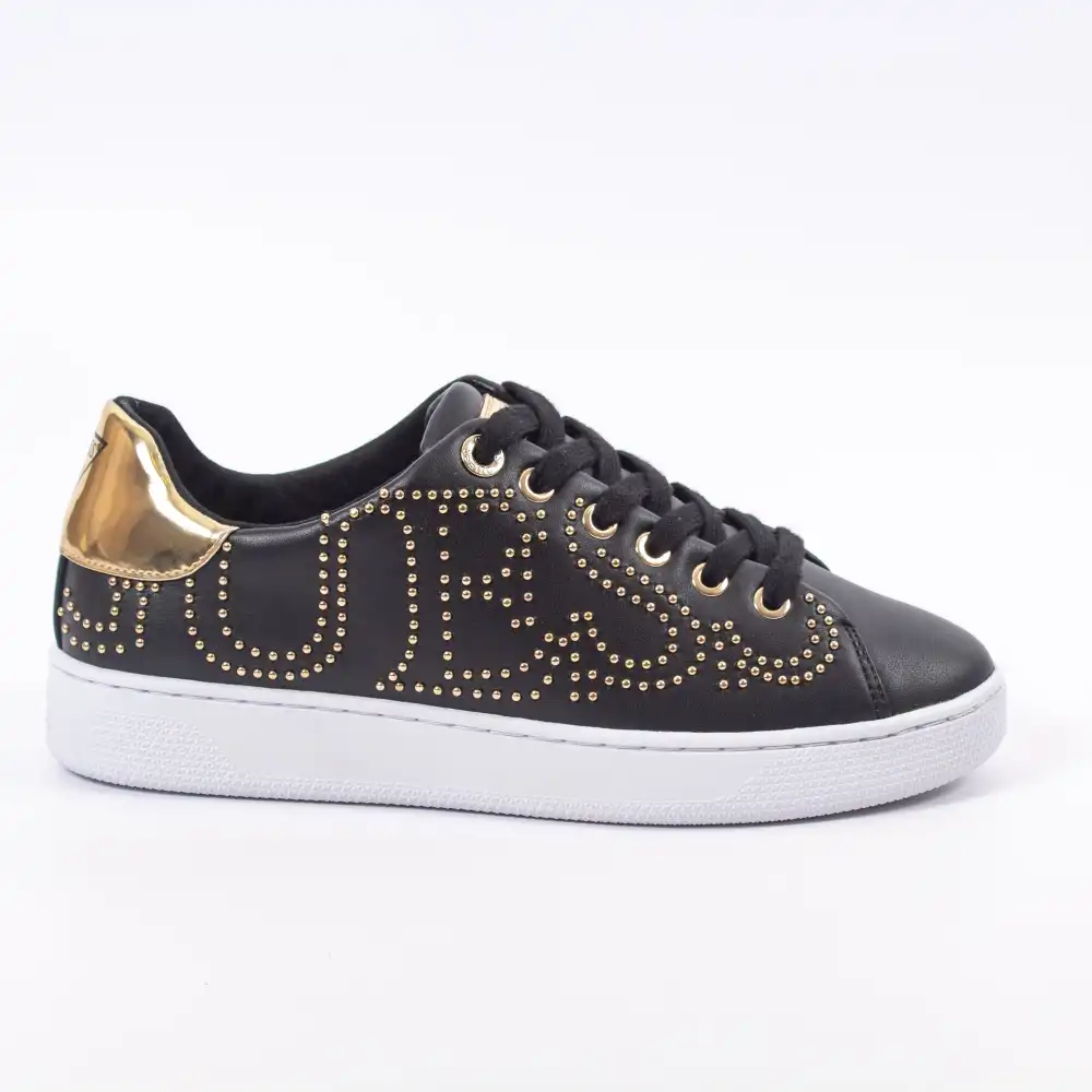 Basket de ville basse femme Guess Gold logo Noir - ZESHOES