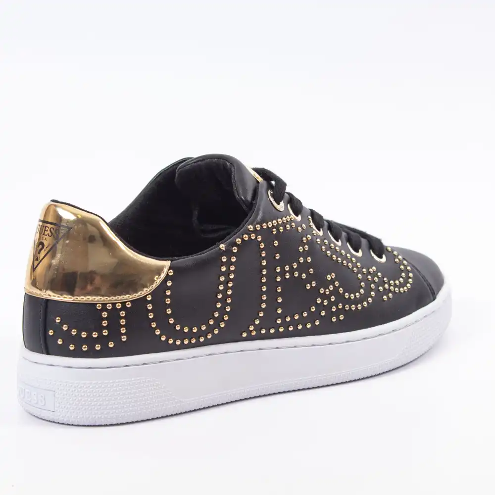 Basket de ville basse femme Guess Gold logo Noir - ZESHOES