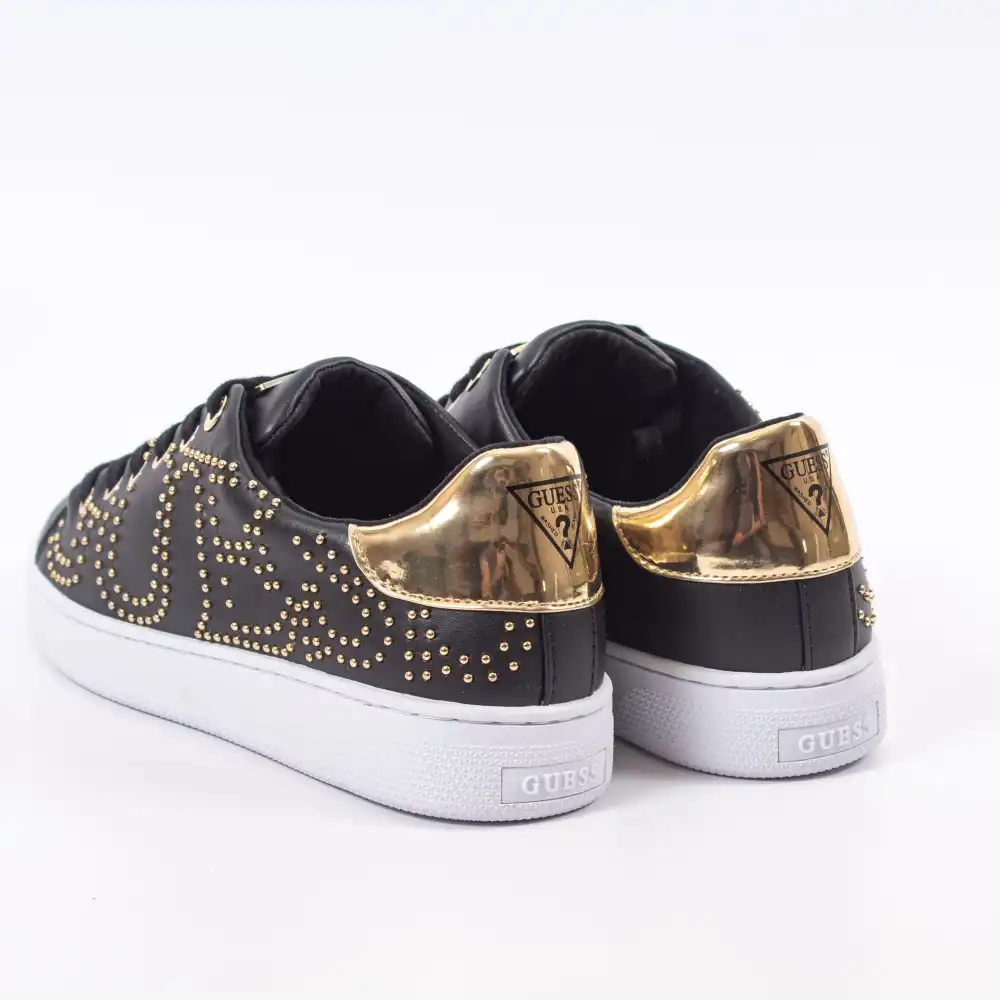 Basket de ville basse femme Guess Gold logo Noir - ZESHOES
