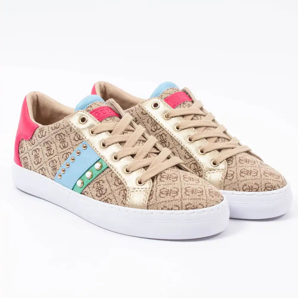 Basket basse femme Guess Grasey logo 4g clous Multicolor - ZESHOES