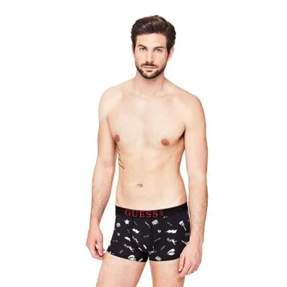 Boxer homme Guess Front logo Noir - ZESHOES