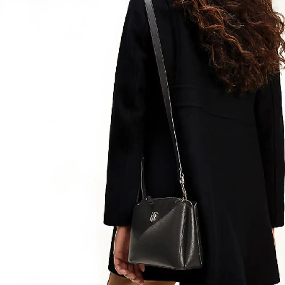 Sac a main femme Tommy Jeans Little gold logo Noir - ZESHOES