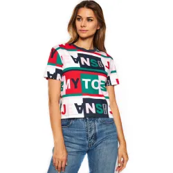 Tee shirt manche courte femme Tommy Jeans Classic art Multicolor - ZESHOES