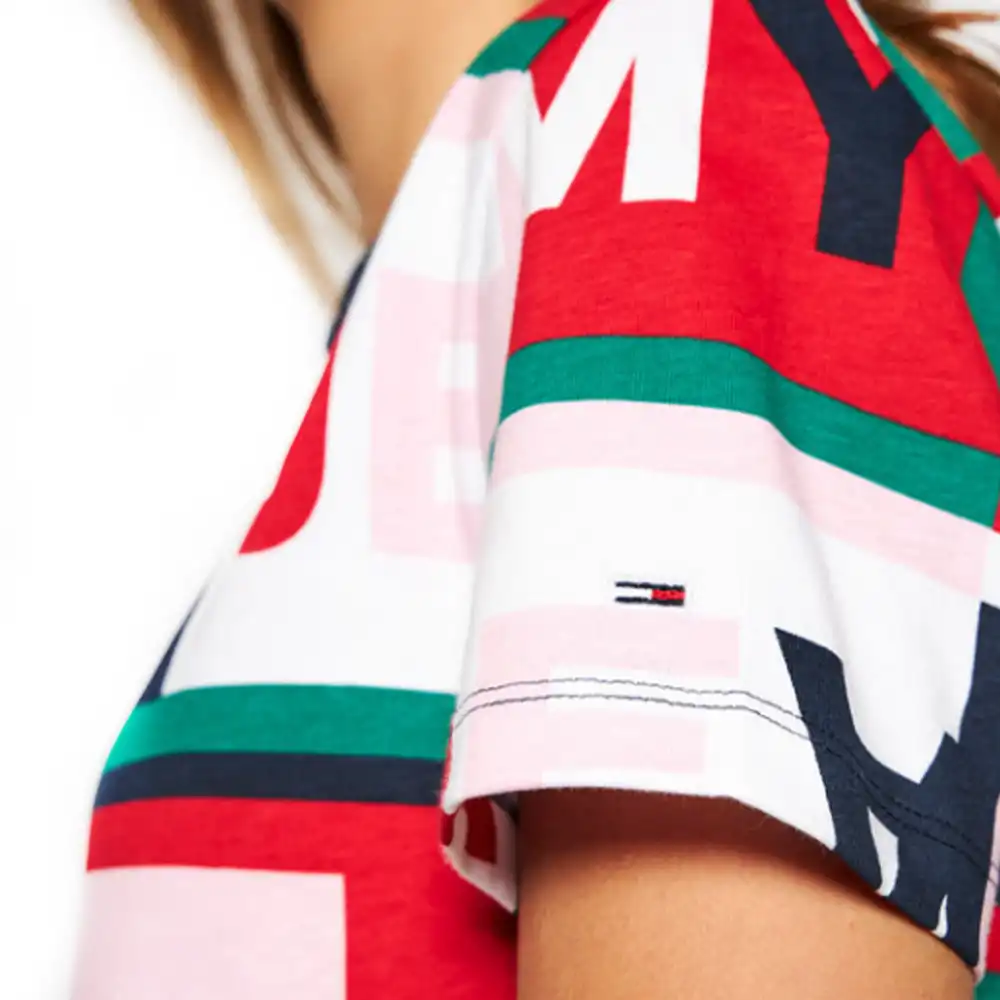 Tee shirt manche courte femme Tommy Jeans Classic art Multicolor - ZESHOES