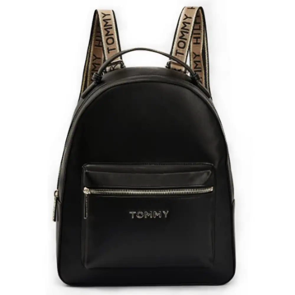 Sac à dos femme Tommy Jeans Gold logo Noir - ZESHOES