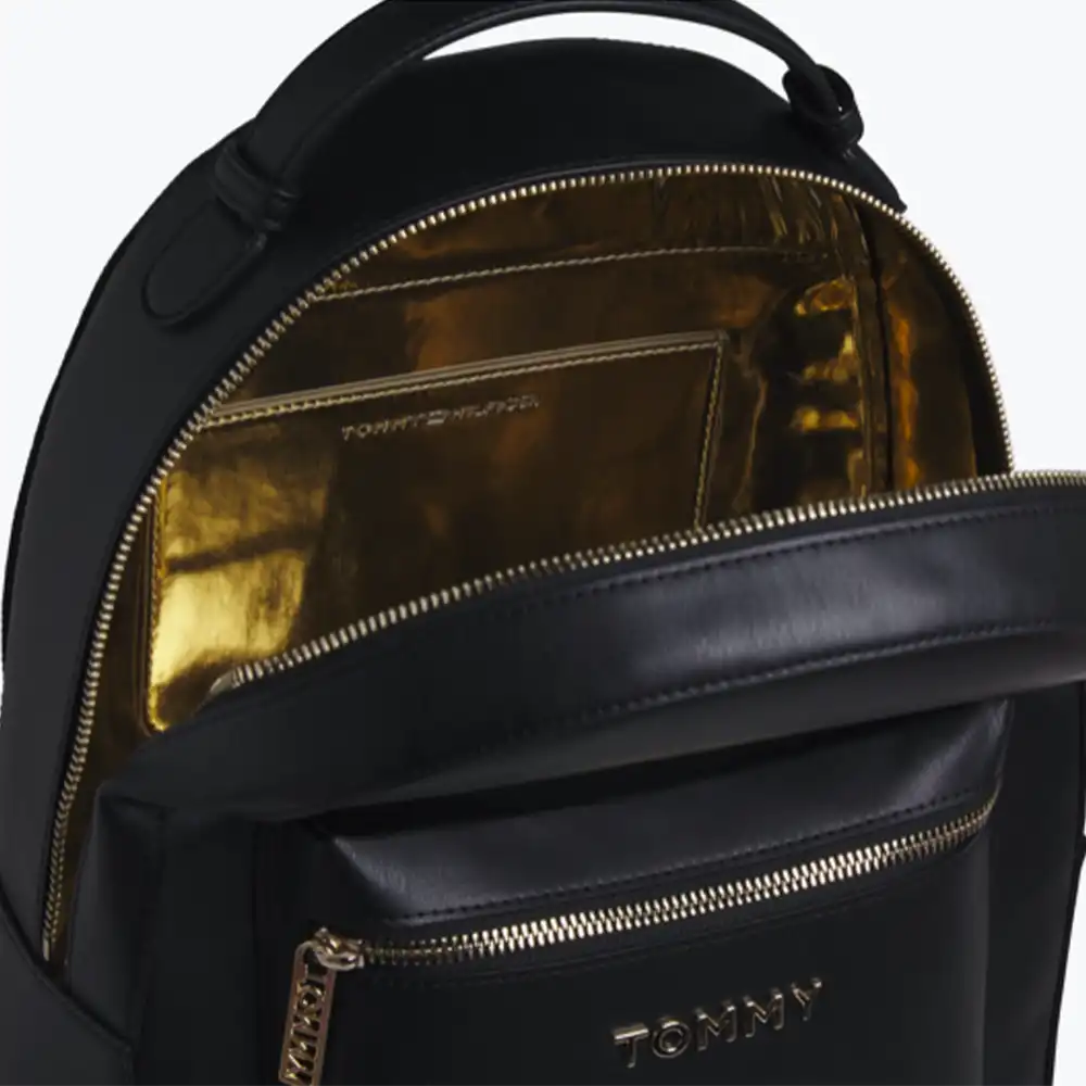 Sac à dos femme Tommy Jeans Gold logo Noir - ZESHOES