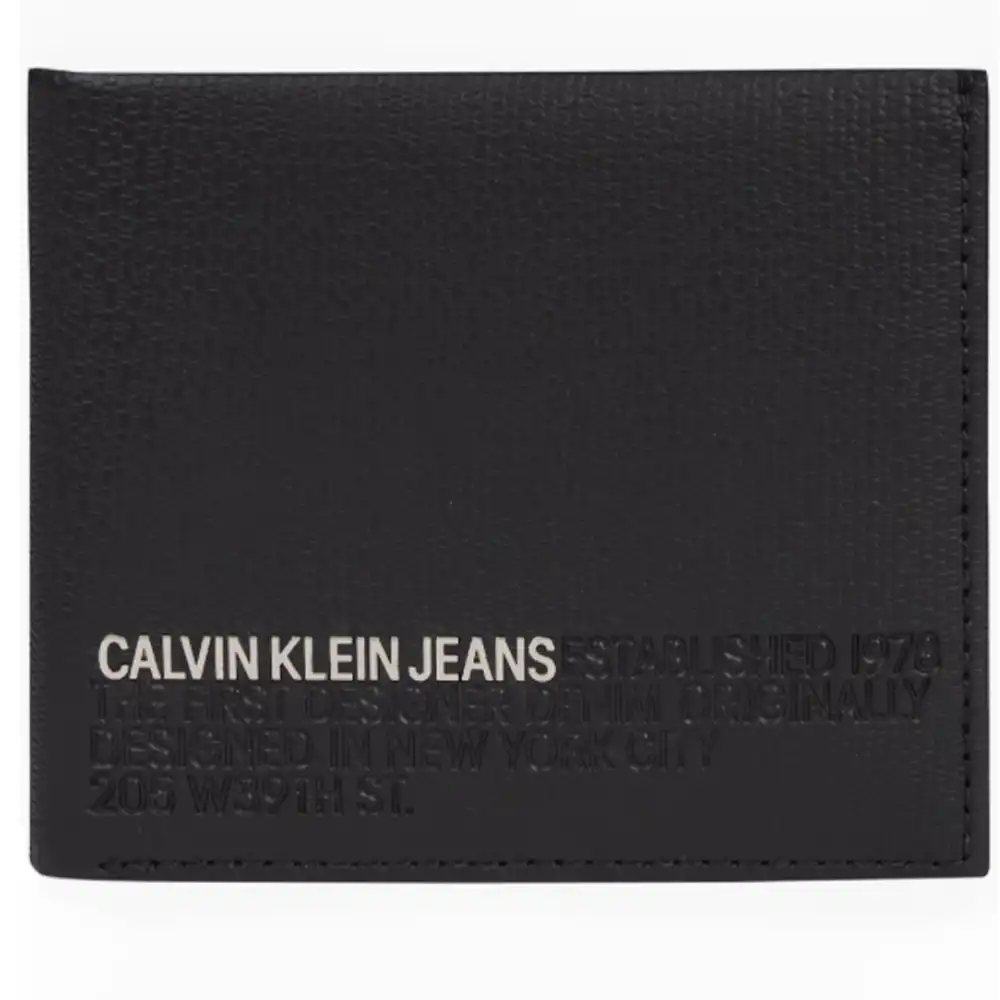 Portefeuille homme Calvin Klein White logo Noir - ZESHOES