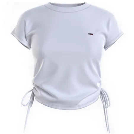 Tee shirt manche courte femme Tommy Jeans Blanc Regular side knot 